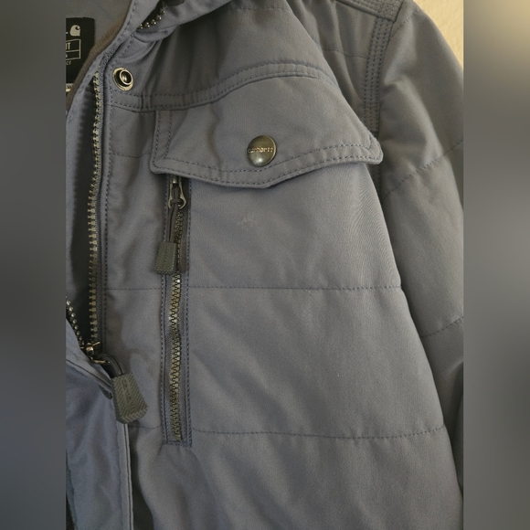 Carhartt, Women’s Utility Coat Hooded Jacket, Blue/Grey, Size Medium - Picture 8 of 12